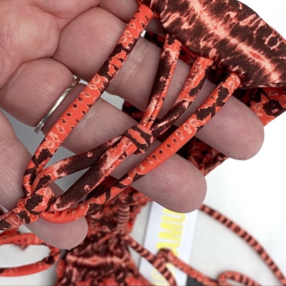 Amuse Society Bikini Top Liveah Bralette Coral Size Large - Picture 9 of 11